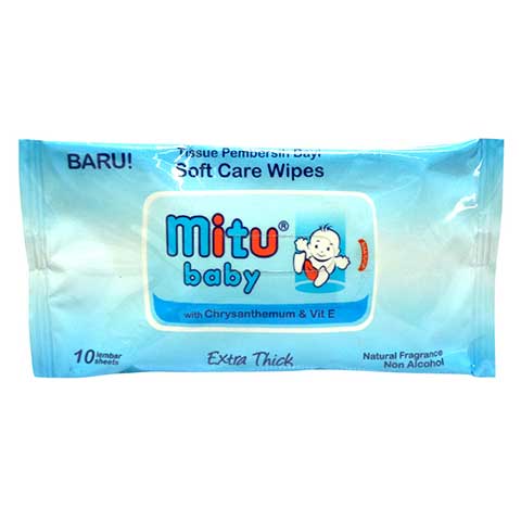 MITU BABY WIPES TRAVEL BLUE3X10S